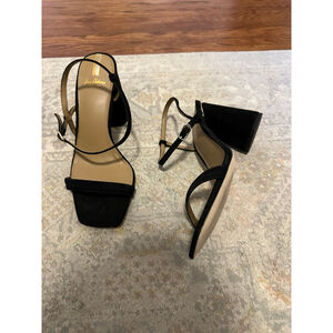 Women's Sam Edelman Black Suede Block Heel Sandals Size 9